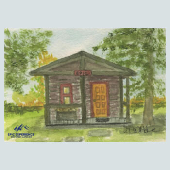 WATER COLOR CABIN - Sport Wick ® Fleece Hooded Pullover Design