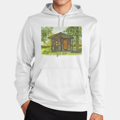 WATER COLOR CABIN - Sport Wick ® Fleece Hooded Pullover Thumbnail