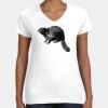Women's Fine Jersey V-Neck Tee Thumbnail