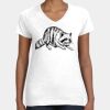 Women's Fine Jersey V-Neck Tee Thumbnail