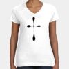 Women's Fine Jersey V-Neck Tee Thumbnail