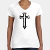 Women's Fine Jersey V-Neck Tee Thumbnail