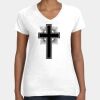 Women's Fine Jersey V-Neck Tee Thumbnail