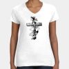 Women's Fine Jersey V-Neck Tee Thumbnail