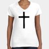 Women's Fine Jersey V-Neck Tee Thumbnail