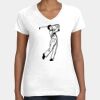 Women's Fine Jersey V-Neck Tee Thumbnail