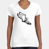 Women's Fine Jersey V-Neck Tee Thumbnail