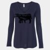 Women's Flowy Long Sleeve V-Neck Tee Thumbnail