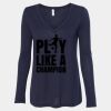 Women's Flowy Long Sleeve V-Neck Tee Thumbnail
