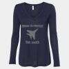 Women's Flowy Long Sleeve V-Neck Tee Thumbnail